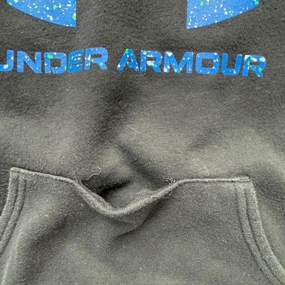 Kid's Under Armour‎ Hoodie Black Kid's Hoodie with Blue Logo - Picture 3 of 5